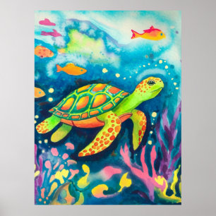 Painting Turtle Poster
