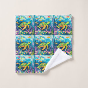 Painting Turtle Wash Cloth