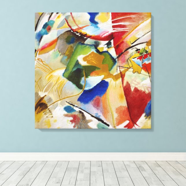 Painting with Green Centre by Wassily Kandinsky Canvas Print (Insitu(Wood Floor))