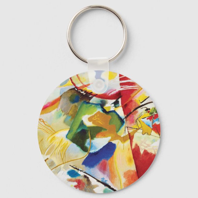 Painting with Green Centre by Wassily Kandinsky Key Ring (Front)