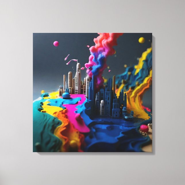 Painting with message to save water canvas print (Front)