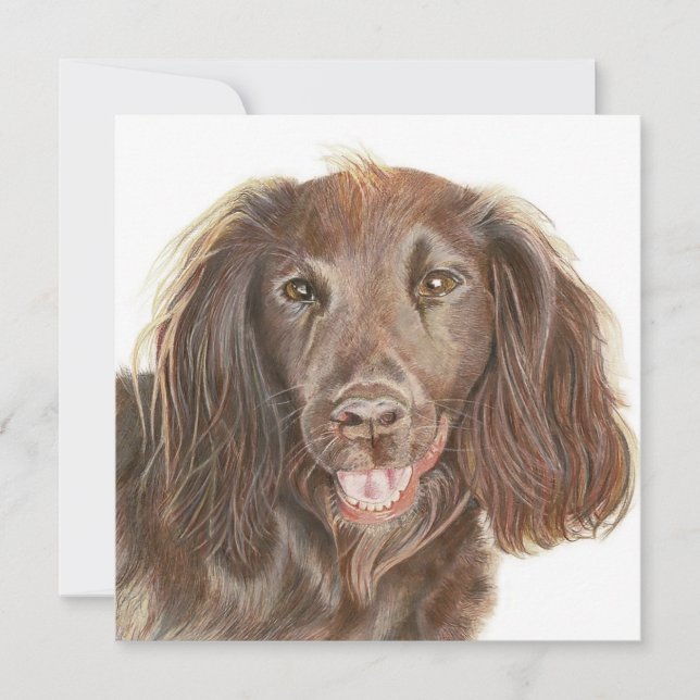 Painting Working Cocker Spaniel Dog Greeting Card (Front)