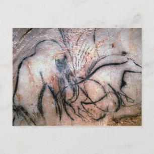 Paintings depicting mammoth and cattle, from the C Postcard