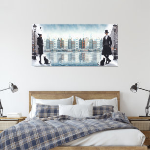 Paintings from Amsterdam & modern fashion models Canvas Print