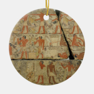 Paintings from the Tomb of Metjetji, from Saqqara, Ceramic Tree Decoration