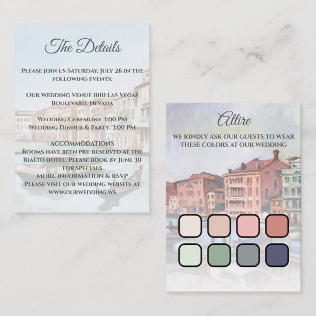 Paintings of Grand Canal, Venice, Italy Enclosure Card (Front/Back)