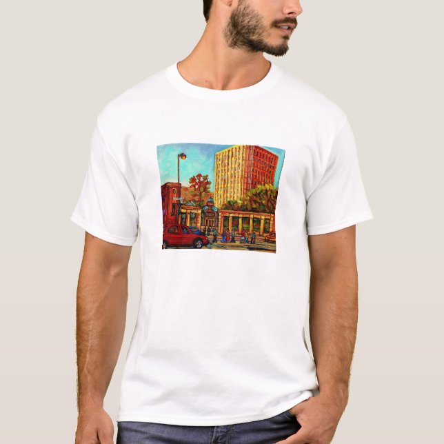 PAINTINGS OF MCGILL UNIVERSITY CANADIAN CITY SCENE T-Shirt (Front)