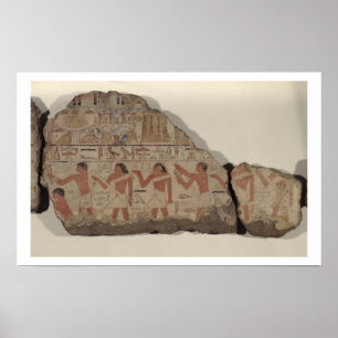 Paintings of Metjetji, detail of cult priests (pai Poster