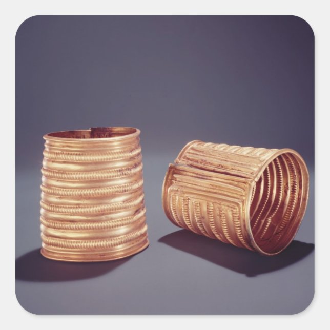 Pair of armlets, from Derrinboy, County Offaly Square Sticker (Front)
