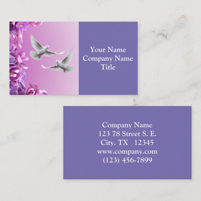 Pair Of Beautiful White Doves Business Card (Front/Back)