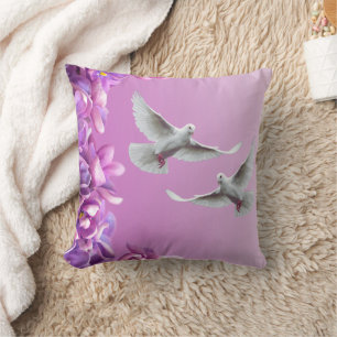 Pair Of Beautiful White Doves Cushion