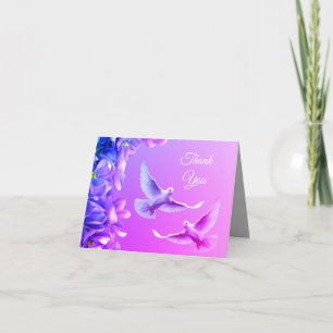 Pair Of Beautiful White Doves Thank You Card