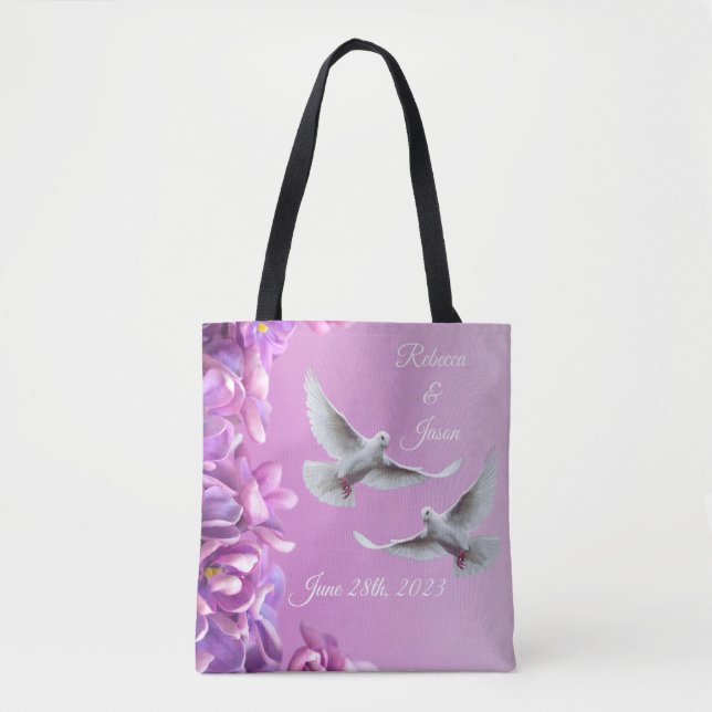 Pair Of Beautiful White Doves Tote Bag (Front)