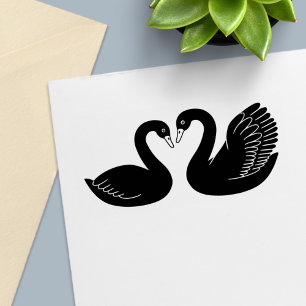 Pair of Black Swans Self-inking Stamp