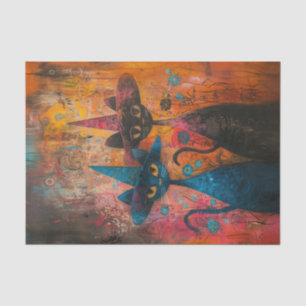 Pair of Cats Wearing Hats Tissue Paper