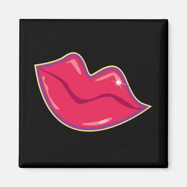 Pair of Cherry Red Lips Magnet (Front)
