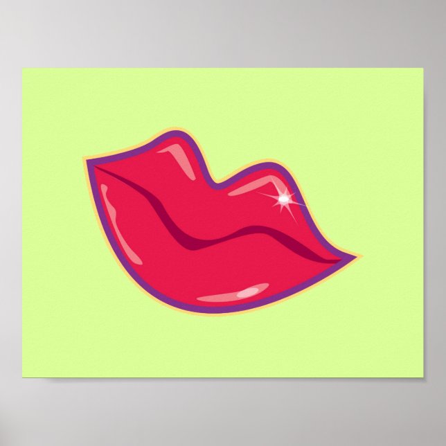 Pair of Cherry Red Lips Poster (Front)