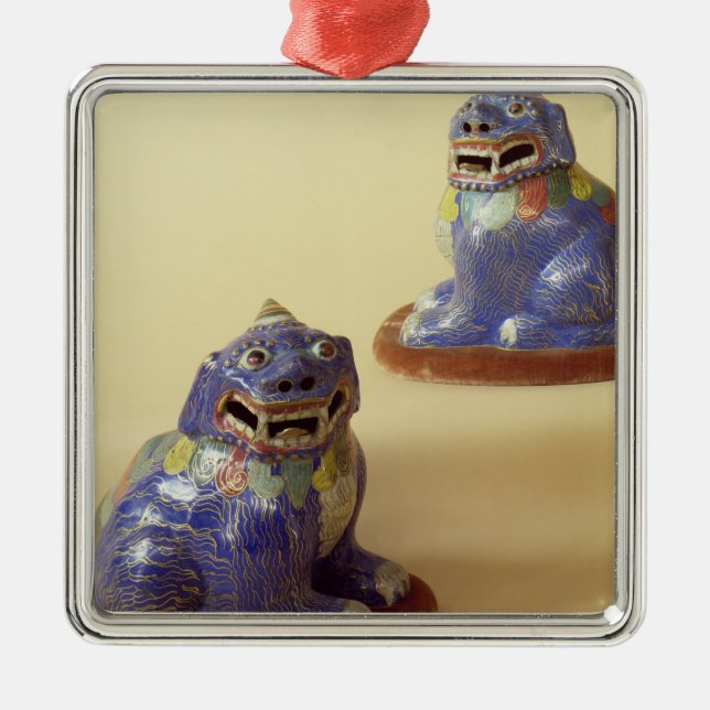 Pair of Chinese cloisonne dogs, 18th century Metal Tree Decoration (Front)