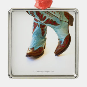 Pair of cowboy shoes 3 metal tree decoration