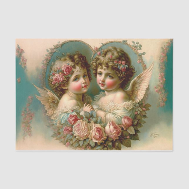 Pair of Cupids Tissue Paper (Front)