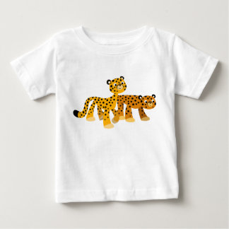 Pair of Cute Cartoon Cheetahs Baby T-Shirts