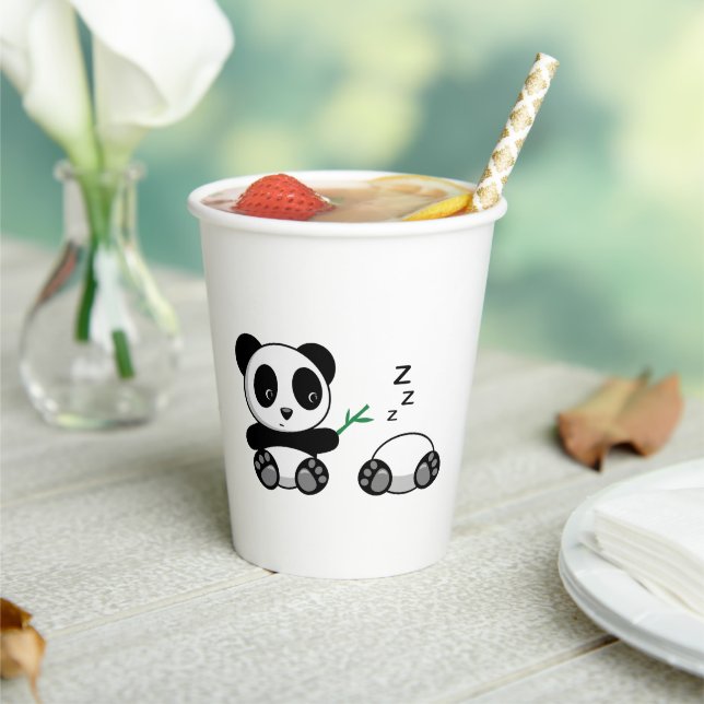 Pair of Cute Little Pandas Paper Cups (Insitu)
