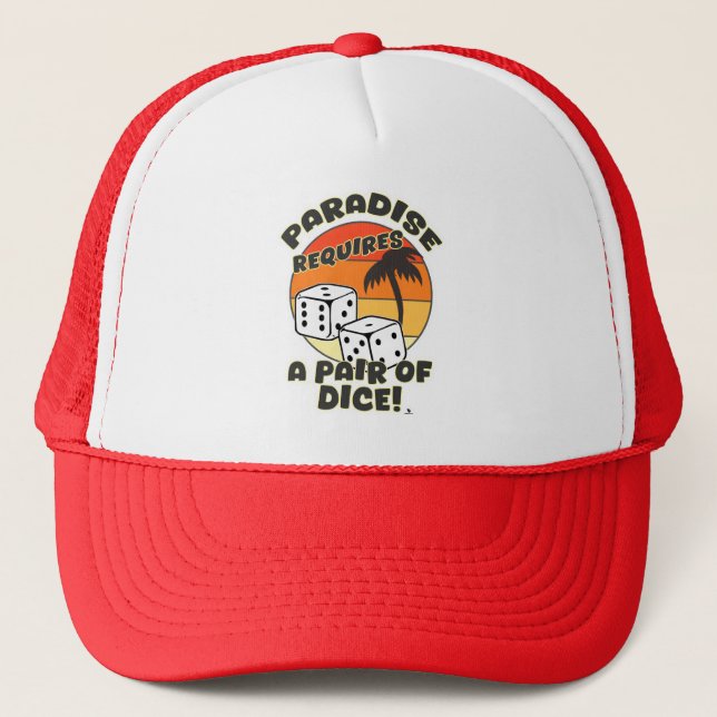 Pair Of Dice Funny Board Gamer Slogan Trucker Hat (Front)