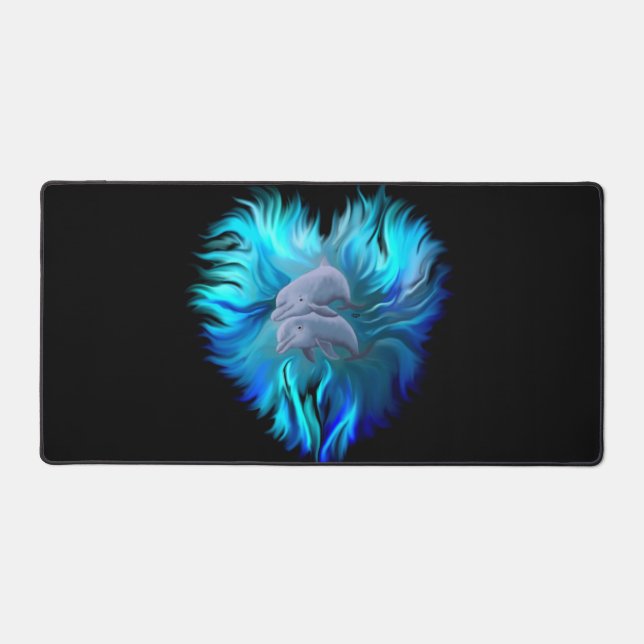 Pair of Dolphins Desk Mat (Front)