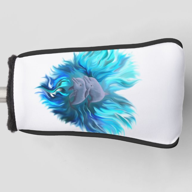 Pair of Dolphins Golf Head Cover (Front)