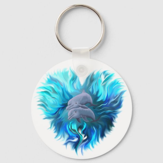 Pair of Dolphins Key Ring (Front)