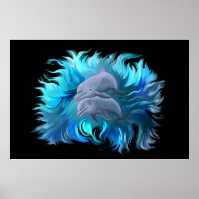Pair of dolphins poster (Front)