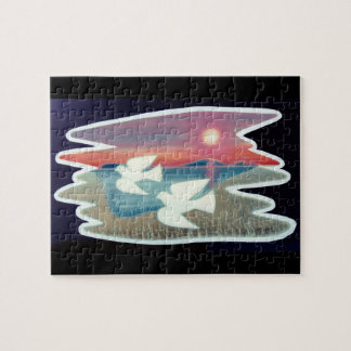 Pair of Doves Flying Jigsaw Puzzle