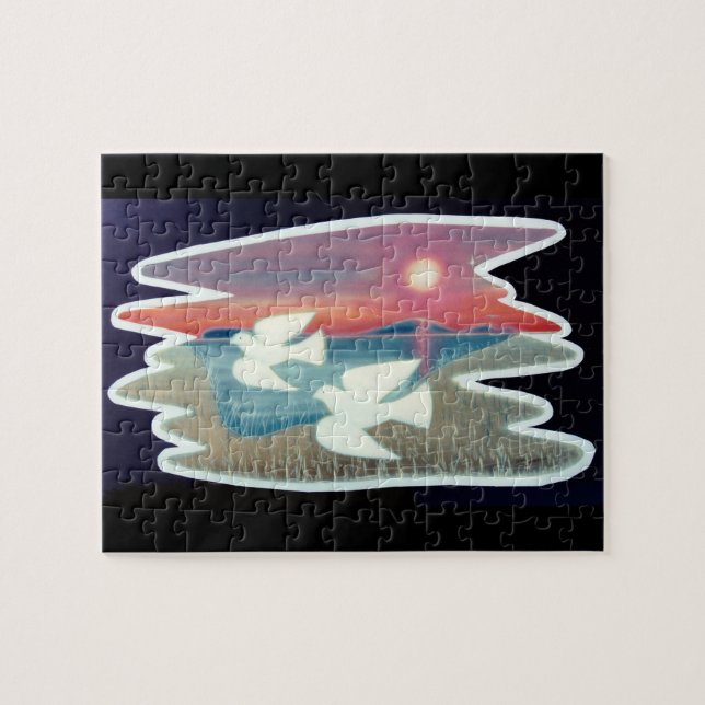 Pair of Doves Flying Jigsaw Puzzle (Horizontal)
