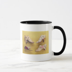 Pair of embroidered shoes, c.1714 mug