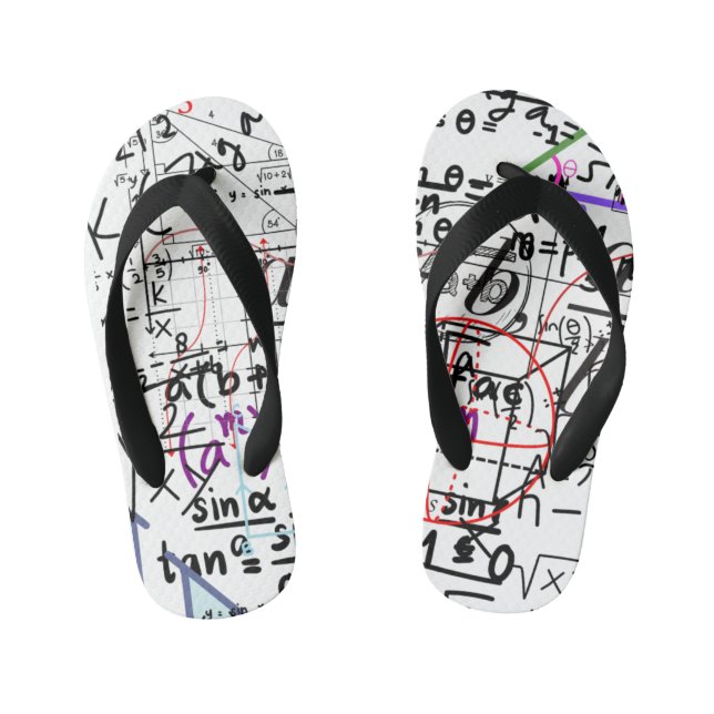 Pair of Flip Flops maths patterned (Footbed)