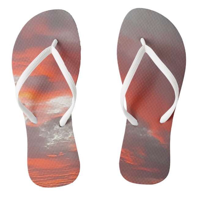 Pair of Flip Flops SUNSET  ART AND DESIGN  (Footbed)