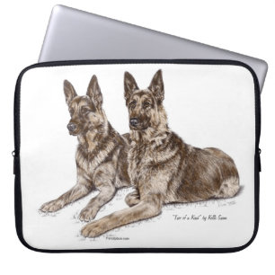 Pair of German Shepherd Dogs Laptop Sleeve