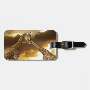 Pair of Giraffes Luggage Tag
