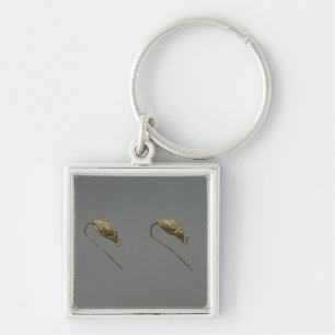 Pair of gold earrings, Liao Dynasty Key Ring