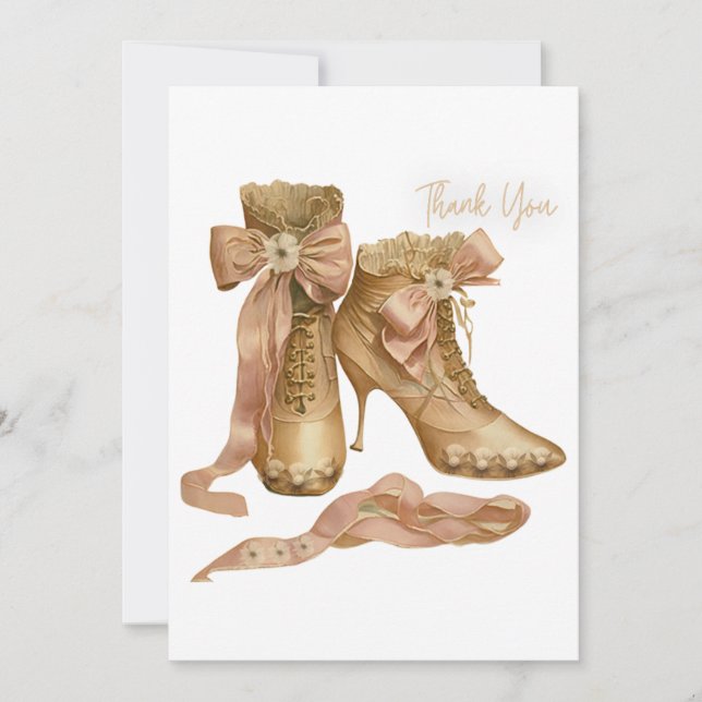 Pair of Heels Victorian Styled  Thank You Card (Front)