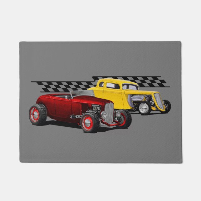 Pair of Hot Rods Doormat (Front)