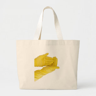 Pair of latex gloves large tote bag