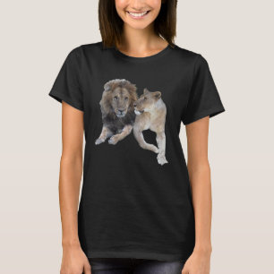 Pair of lioness lioness predatory cat cat in Afric T-Shirt