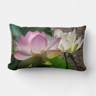 Pair of Lotus Flowers I Lumbar Cushion