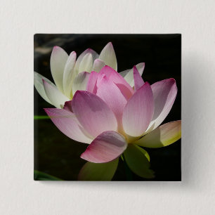 Pair of Lotus Flowers II 15 Cm Square Badge