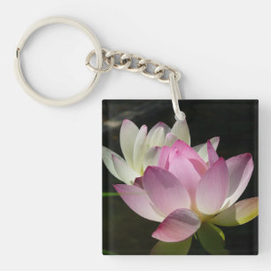 Pair of Lotus Flowers II Key Ring