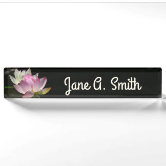 Pair of Lotus Flowers II Nameplate