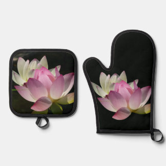 Pair of Lotus Flowers II Oven Mitt & Pot Holder Set