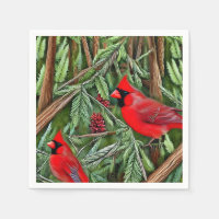 Pair of Majestic Wild Red Cardinals