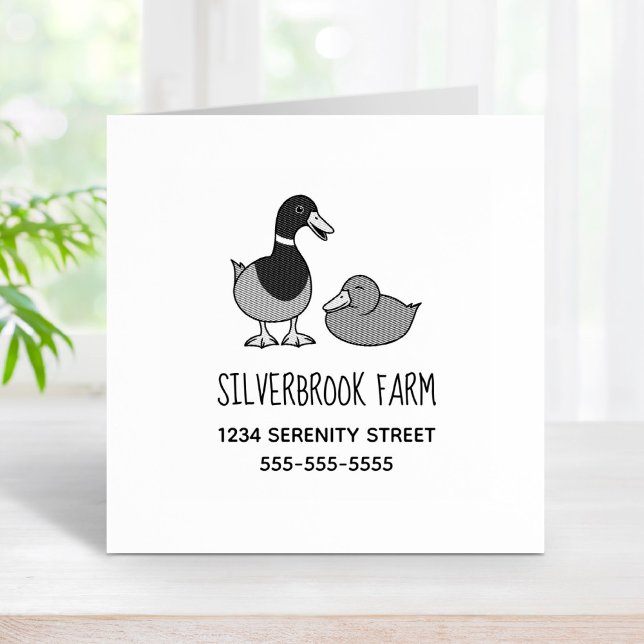 Pair of Mallard Ducks Farm Address Rubber Stamp (Creator Uploaded)